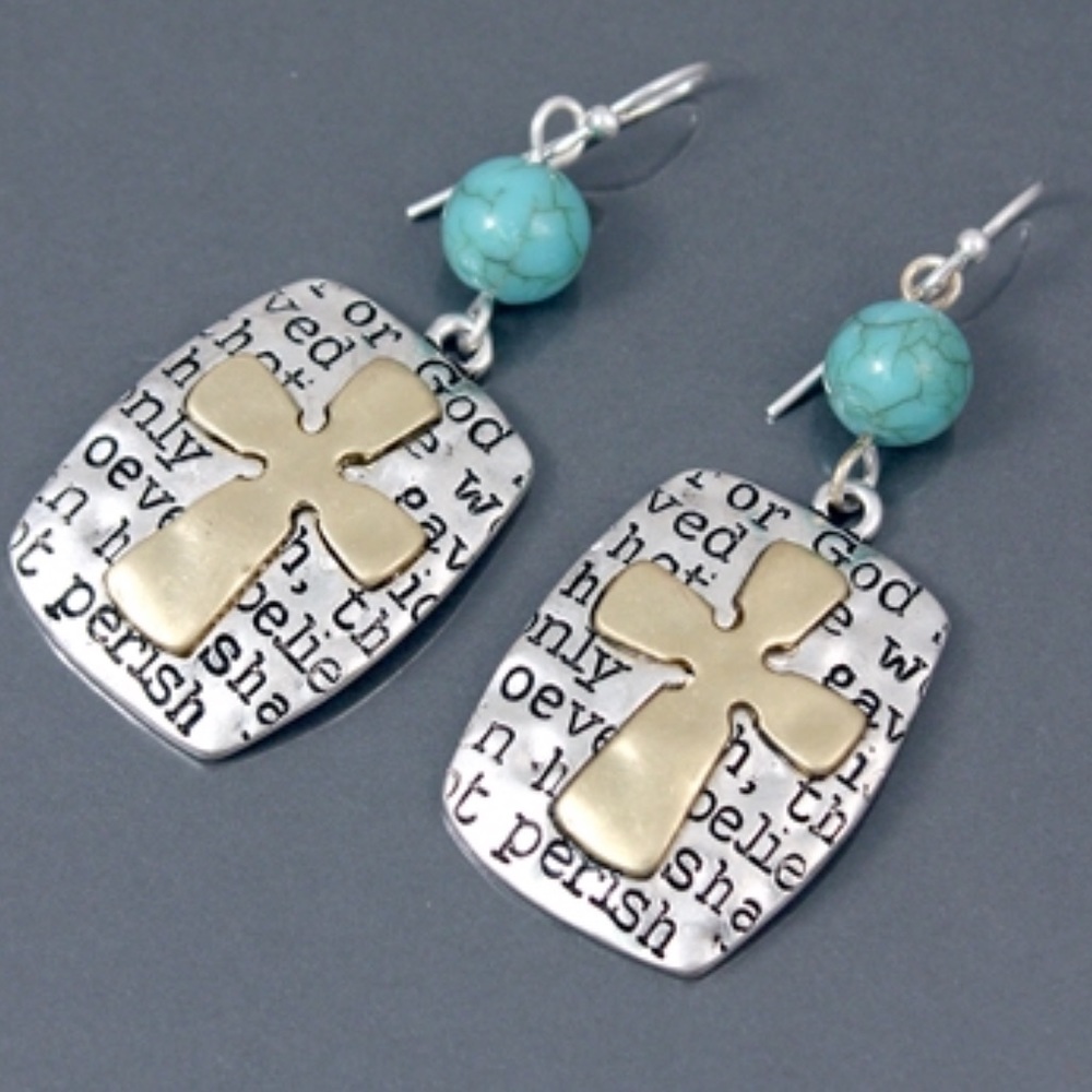 John 3:16 Cross Earrings